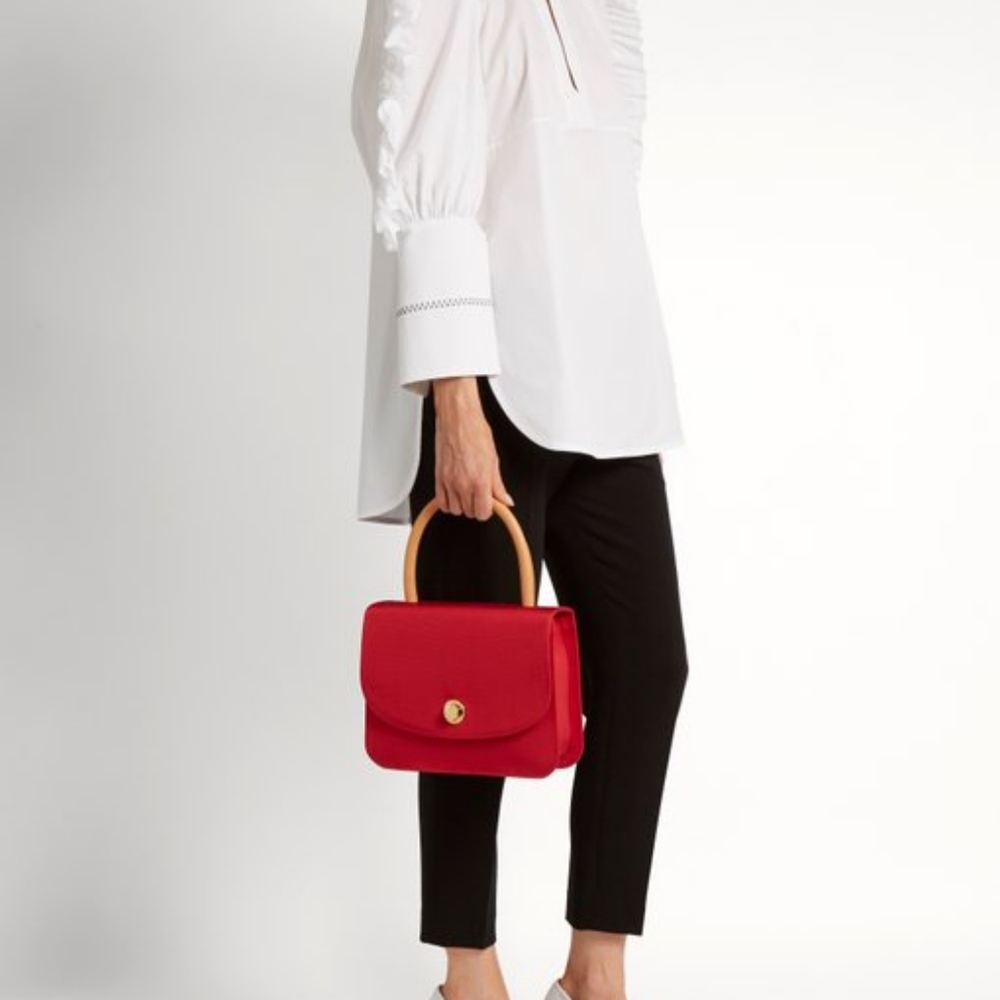 NWT Mansur Gavriel flamma red Metropolitan bag with top handle